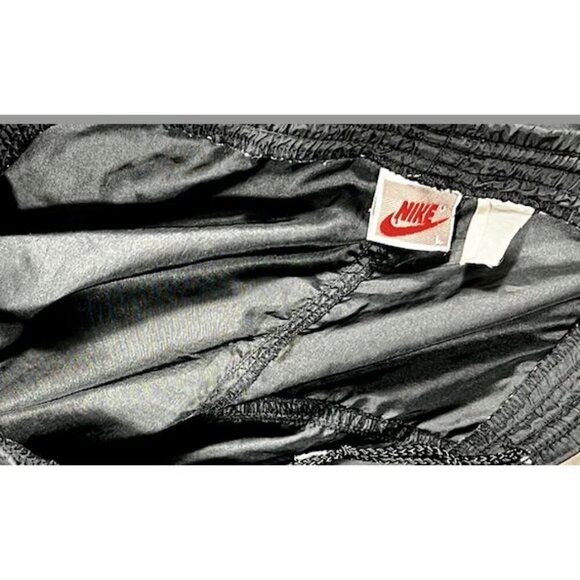 Vintage Nike Black Windbreaker Pants Straight-Leg Nylon Track Pants Embroidered - Picture 5 of 12